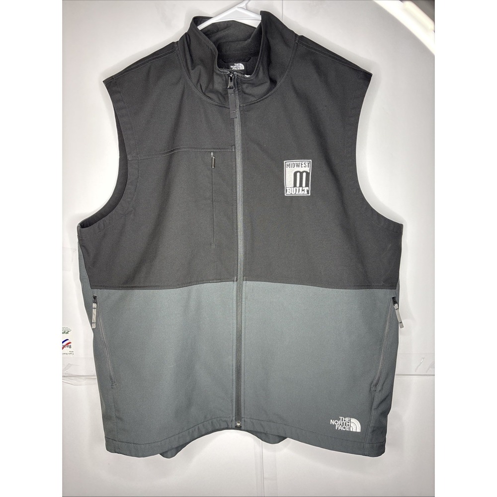 The North Face Castle Rock Soft Shell Full-Zip Vest Black & Gray XXL logo